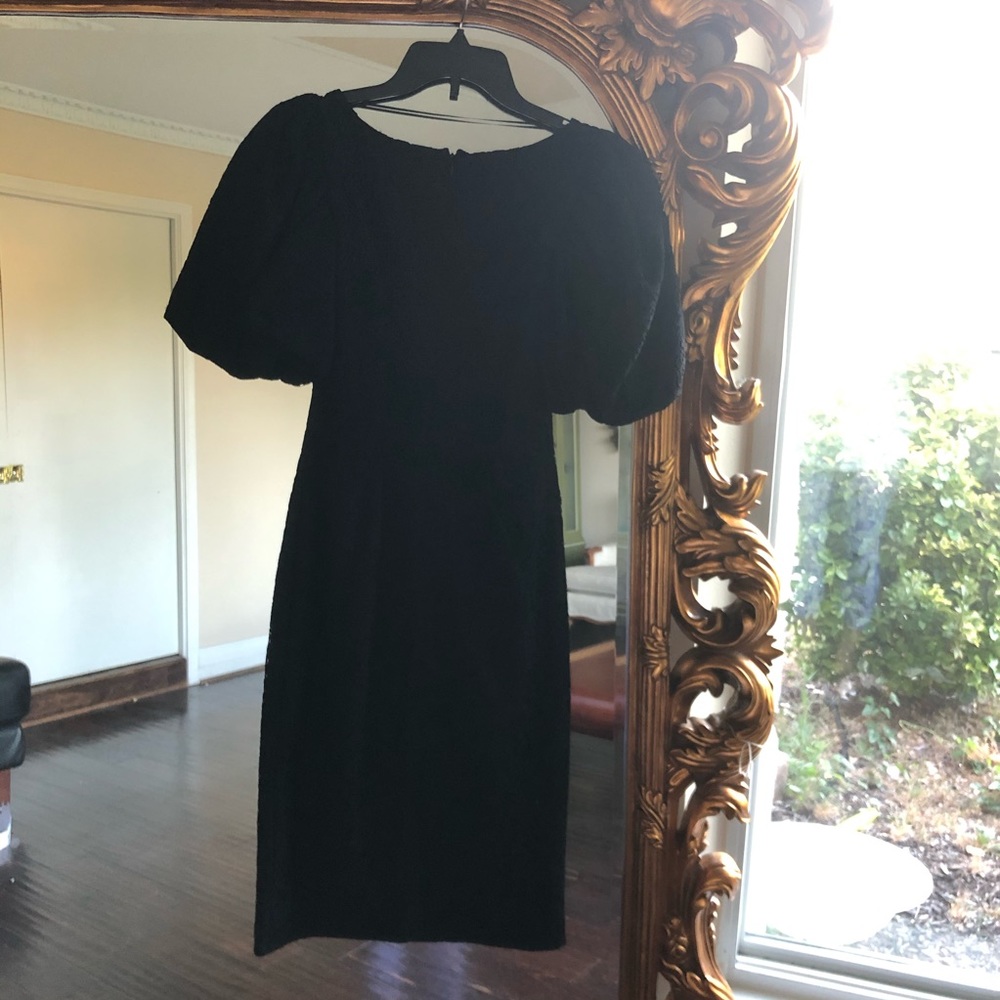 $990 Zac Posen Terry Lace Puff-Sleeve Cocktail - Picture 9 of 12